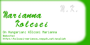 marianna kolcsei business card